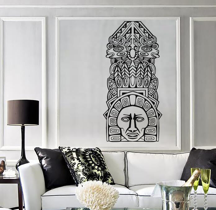 Vinyl Decal Wall Sticker Aztec Totem Poles North American resident (n726)