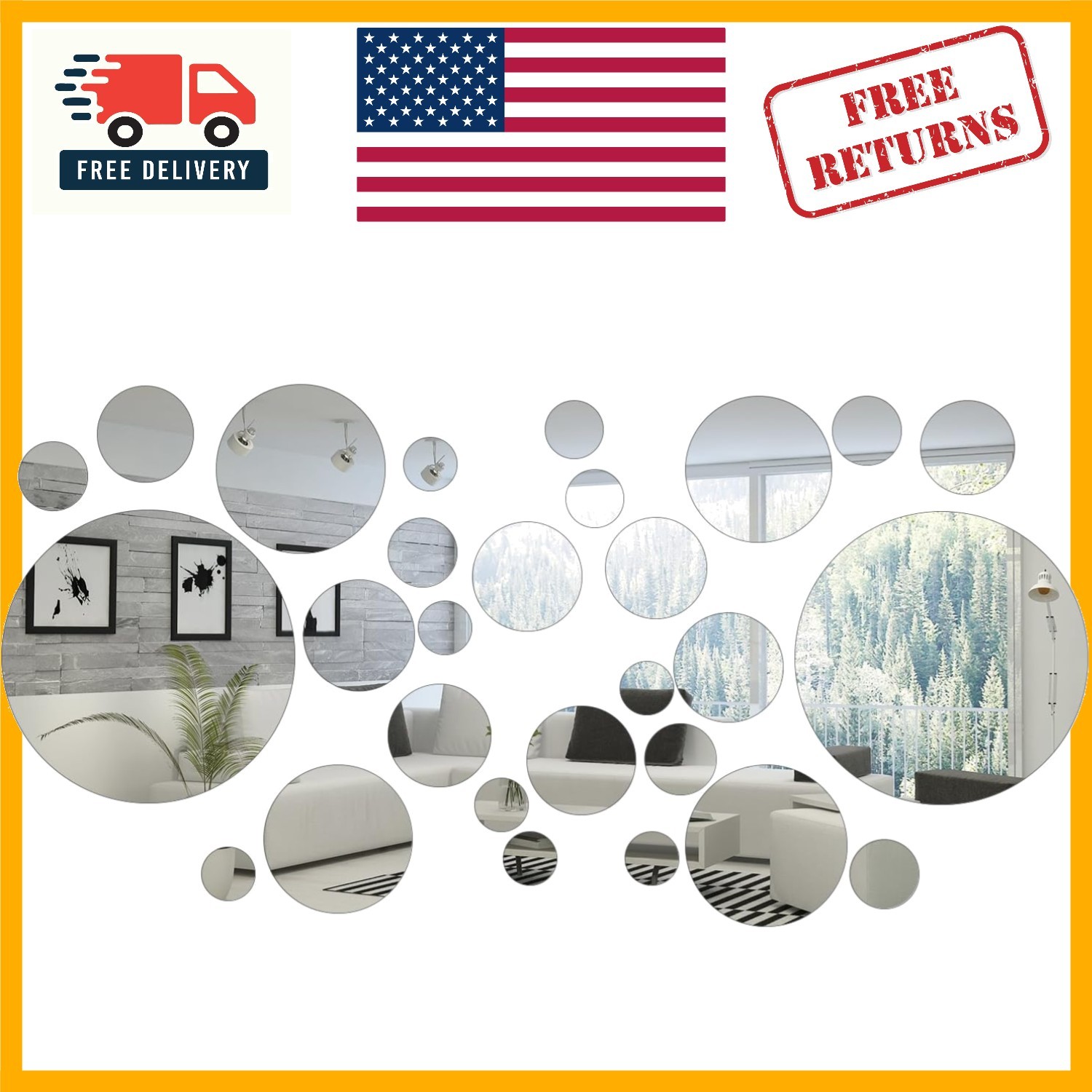Versatile Waterproof 32-Piece Acrylic Mirror Wall Decals Perfect for Any Room