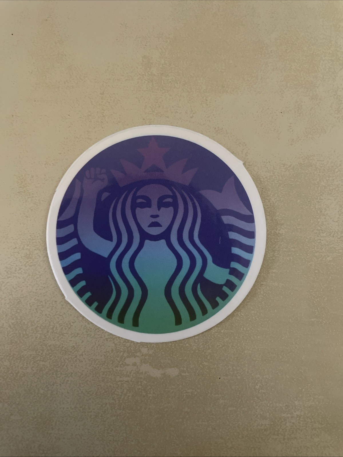 Starbucks Sticker Parody Hand Raised