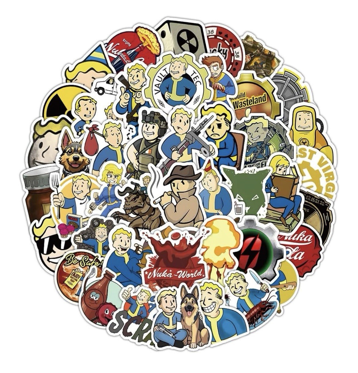 Video Game Stickers 50pk Mix Future Boy Dog Fun Vault Style Game FREE SHIPPING
