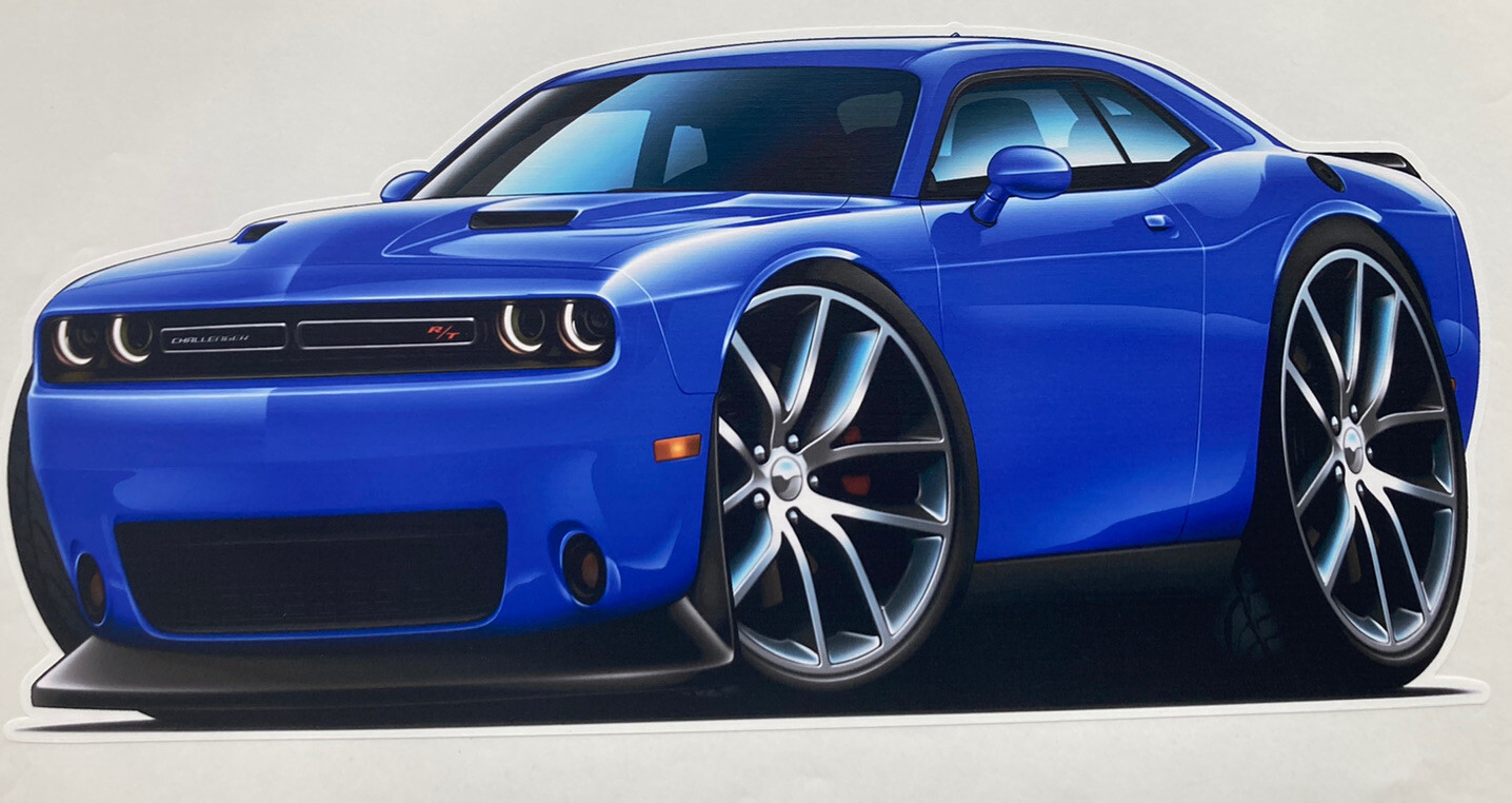 2015 Challenger R/T Blue 24” Long Wall Graphic Decal. Peel & Stick.