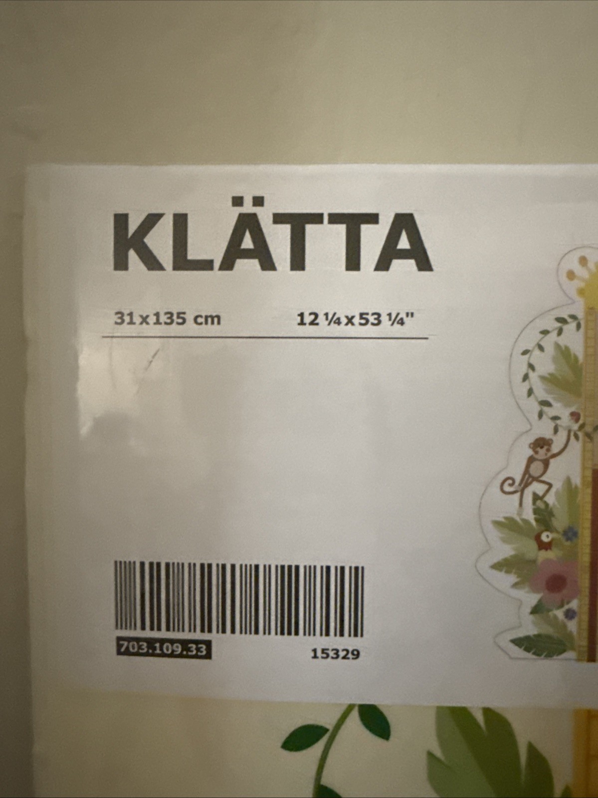 Ikea KLÄTTA Klatta Child Growth Chart Decorative sticker, Wall measuring Sticker