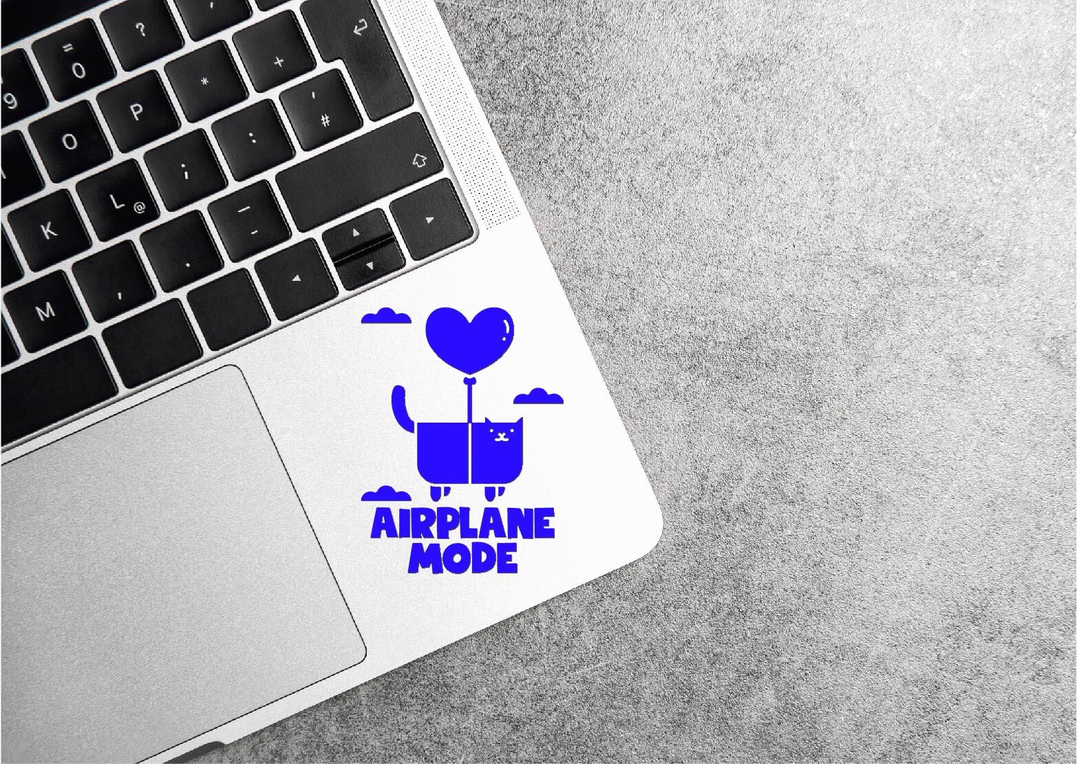 Airplane Mode Cat Decal Sticker Flying Kitty Balloon Clouds Funny Floating Meow