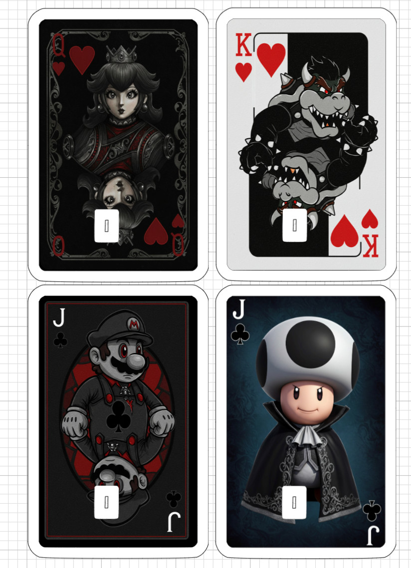Gothic Super Mario Credit Debit ATM Card Skin Sticker Toad Princess Peach Bowser