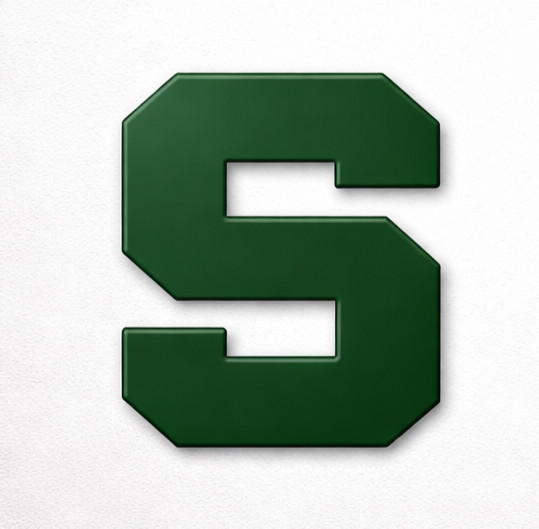 Michigan State Spartan Style S Vinyl Decal Waterproof Car Laptop Sticker 2”-8”
