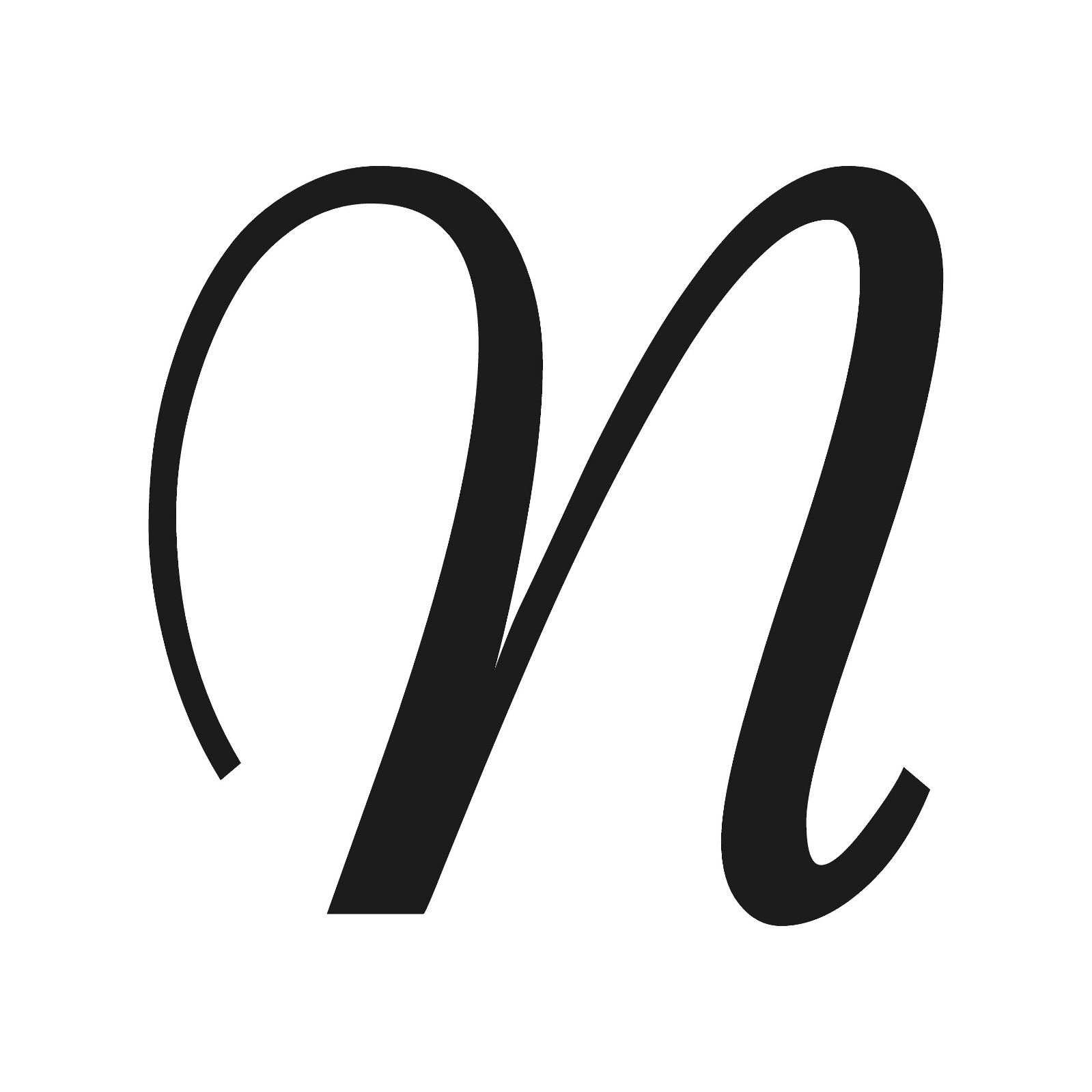 Script Letter N Initial Font Vinyl Sticker Decal Monogram Elegant