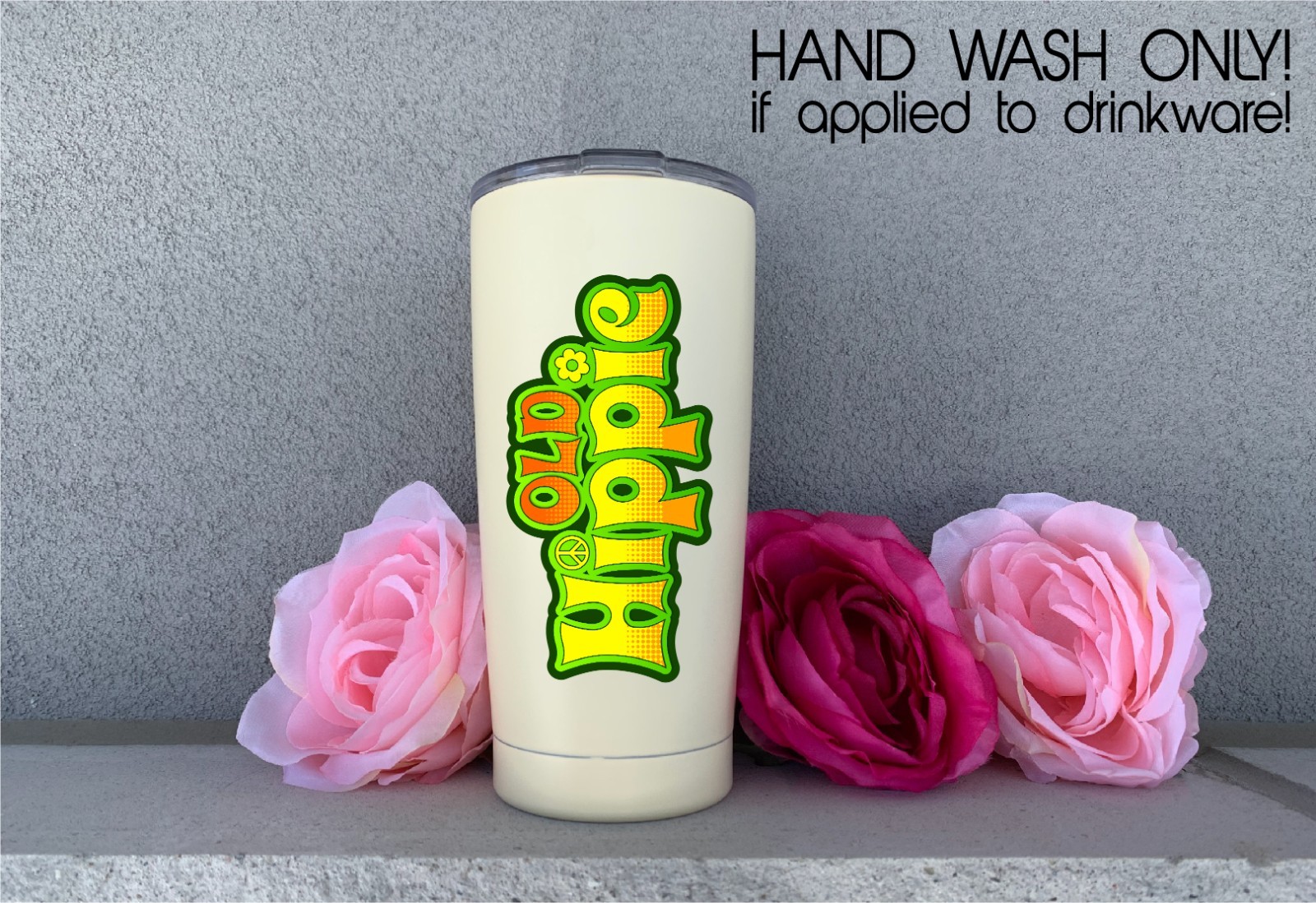 Old Hippie Decal Sticker Peace Love Retro 70s Style Flower Power Groovy Stoner