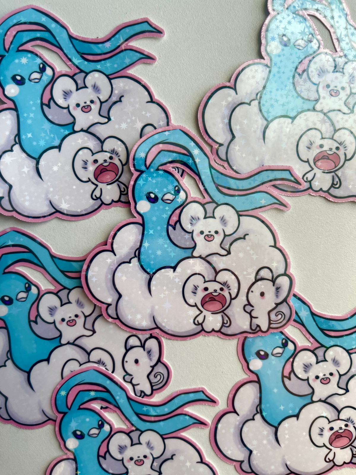 Altaria and Maushold Sticker , Cute Vinyl Die Cut Pokemon Sticker