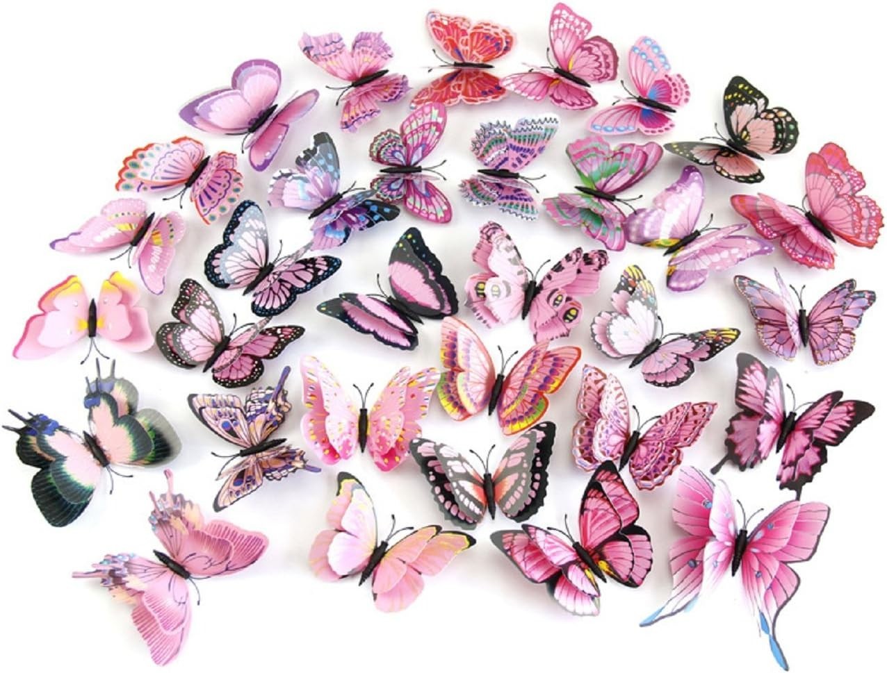 Whimsical 12PCS 3D Pink Butterfly Wall Decals – Transform Any Room Effortlessly