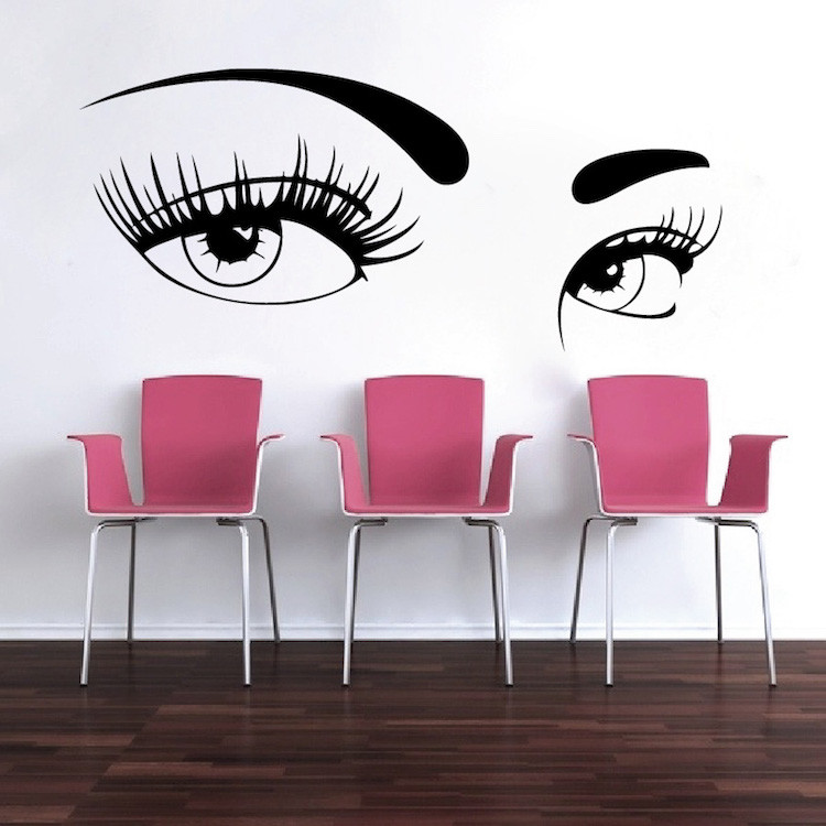 Mysterious Eyes Wall Decal Sexy Make Up Wallpaper Fashion Removable Vinyl, g15