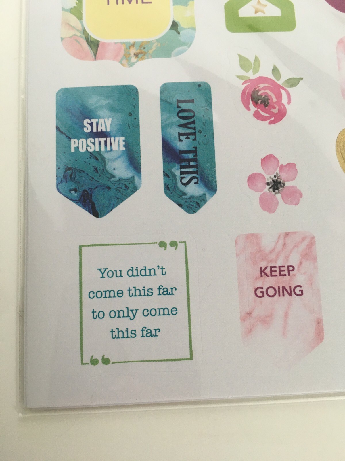 Pen and Gear Stickers 4 Sheets Positive Note Inspiration Keep Going Shine Bright