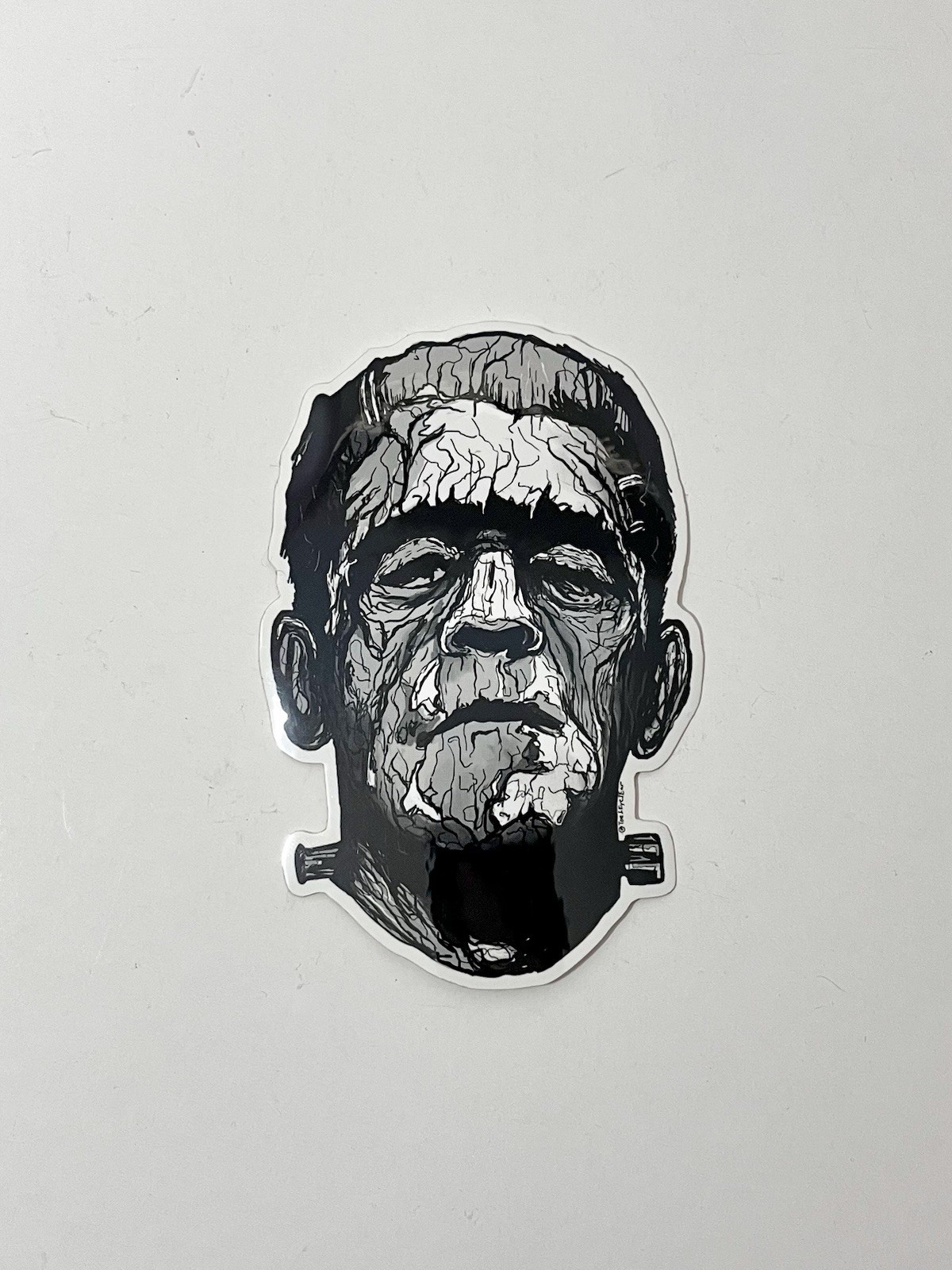 Frankenstein Monster Sticker Horror Art Gothic Decor Decal 4”