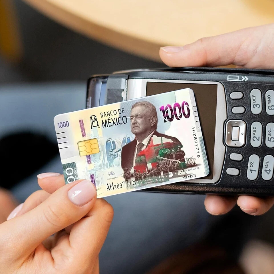 Mexico Amlo 1000 Peso Credit Card Sticker Skin Vinyl Card Cover Pack of 2