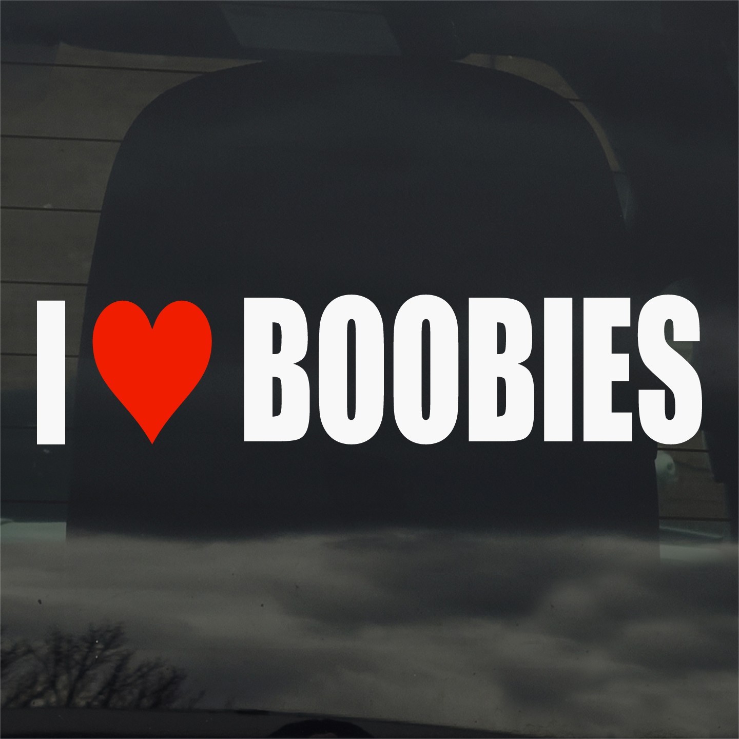 I Love Boobies Custom Vinyl Sticker Decal Funny Meme Prank Joke