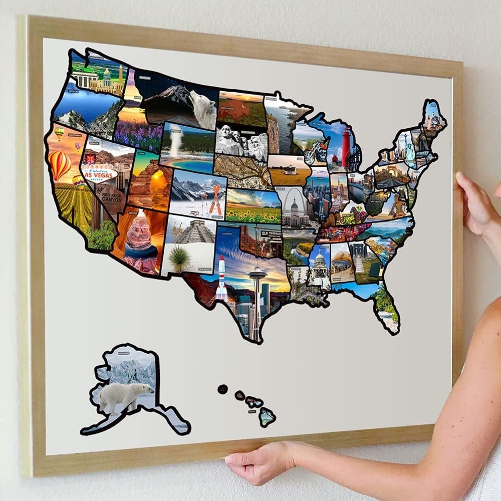 Sticker, 50 States Travel Map Theme for RV, 23.6" x 15.7"