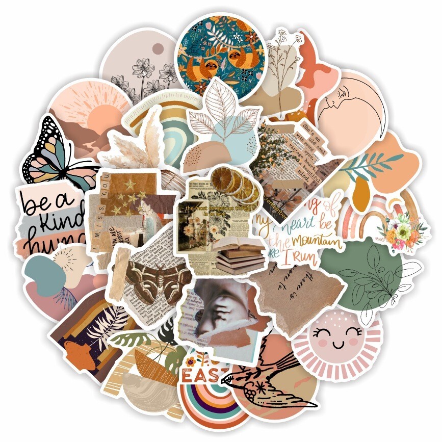 200pcs Retro Cottagecore Vintage STICKER PACK，#70110115