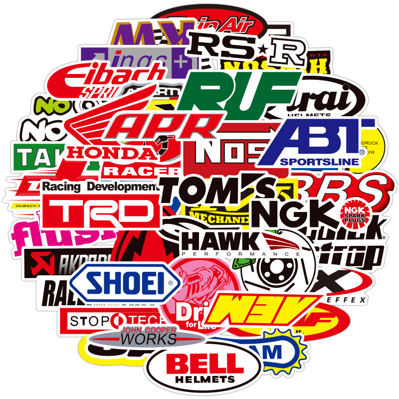 100Pcs JDM Car and Motorcycle Trend Modification LOGO Sticker for Kids Teens
