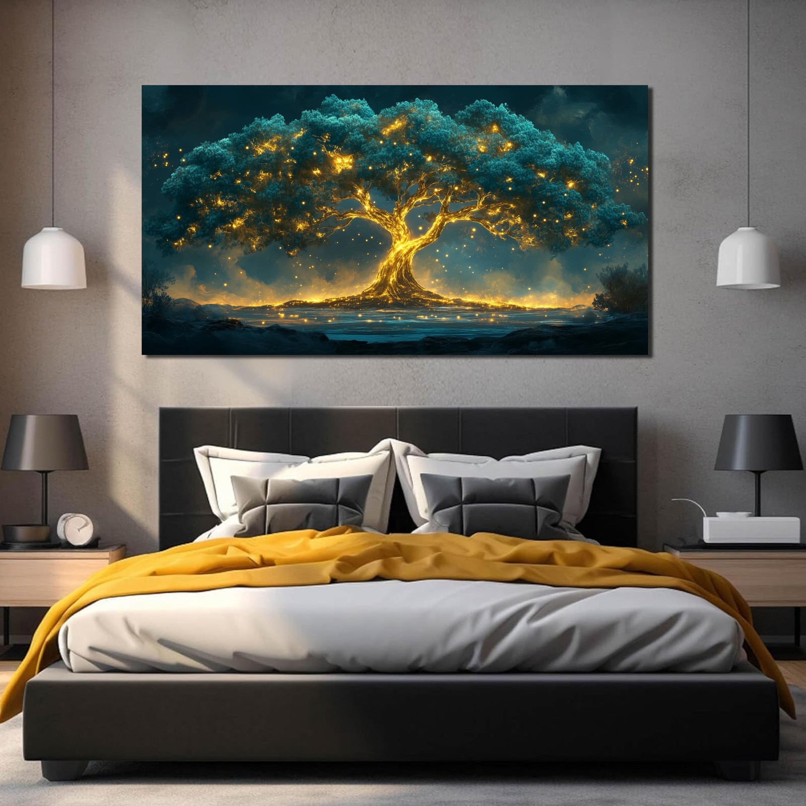 Canvas Wall Art Decor Artwork for Walls Green Wall Art Decor Large Tree of Li…