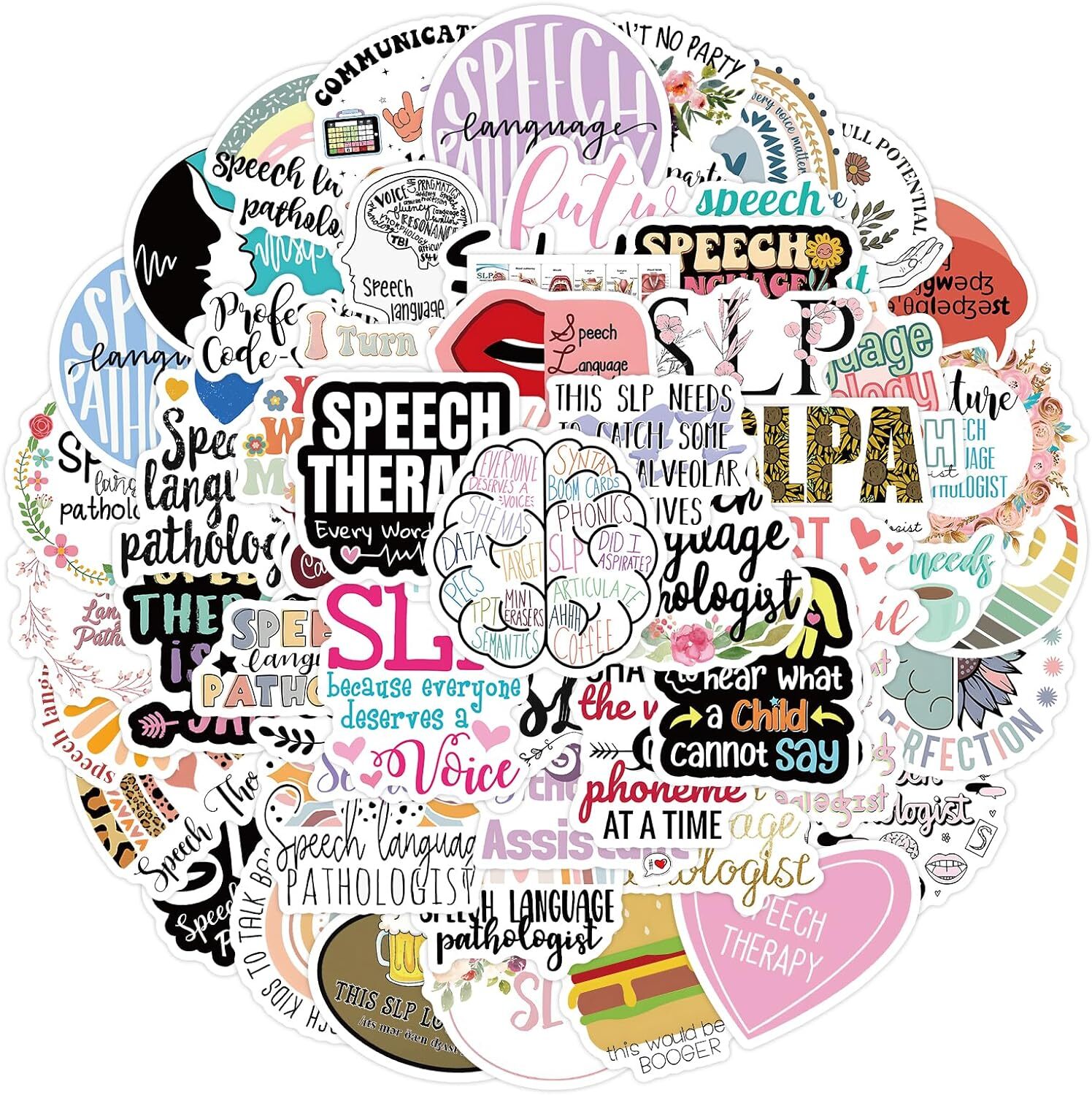 60 PCS Speech Language Pathologist Stickers –