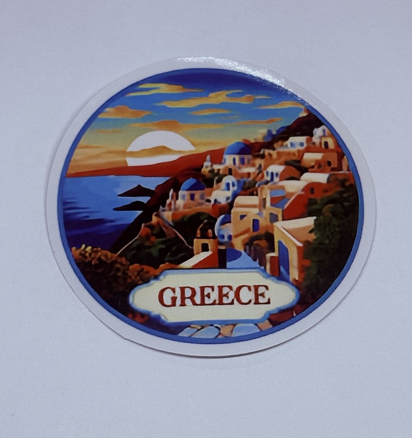 Greece Town Sticker Travel City Tour Art Decal Vinyl Souvenir Round Tc6