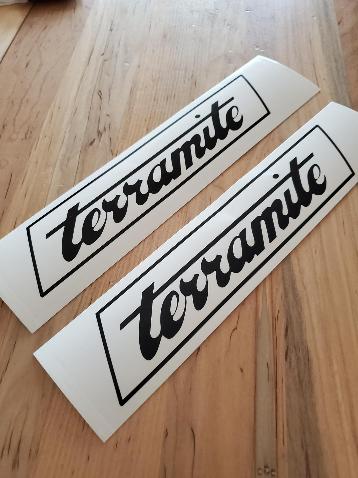 terramite Decals Stickers Gloss black 14.2"x2.8" (2) Fast USA