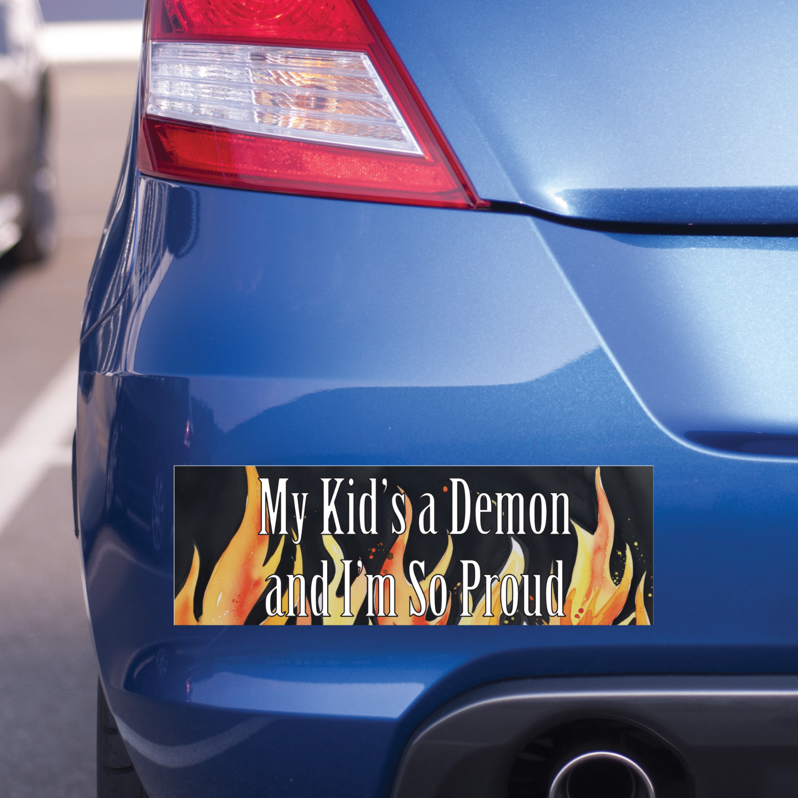 My Kid’s a Demon & I’m Proud – Funny 2025 Halloween Sticker or Magnet