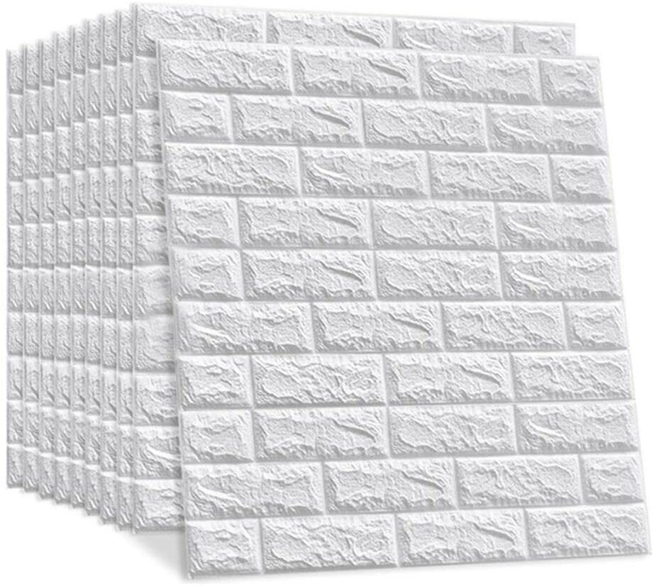 LEISIME 20 PC 3D Wall Sticker Self-Adhesive Wall Panels Waterproof PE Foam White