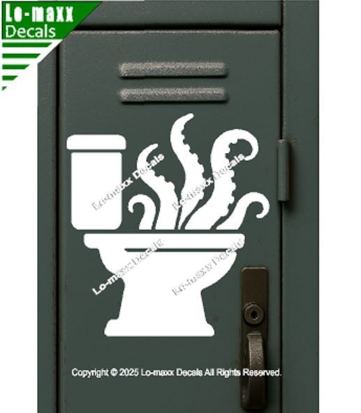 Octopus Tentacles Toilet Pictogram Restroom Vinyl Decal Unnatural Origins