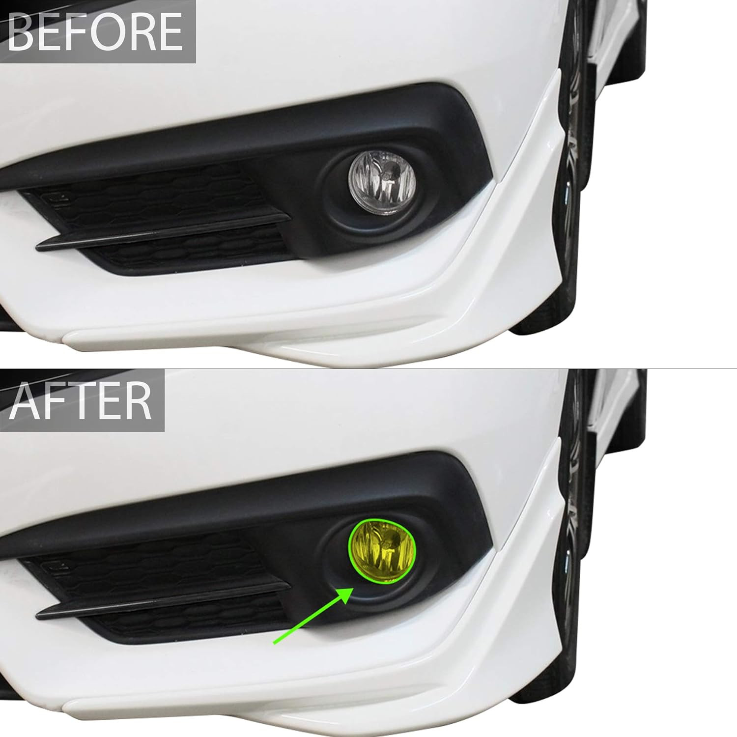Fog Light Tint Kit Compatible with and Fits Honda Civic Sedan 2016-2021, Yellow