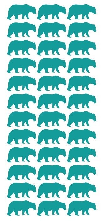 Bear Stickers Sticker Turquoise Blue 1-1/4" DC16-054
