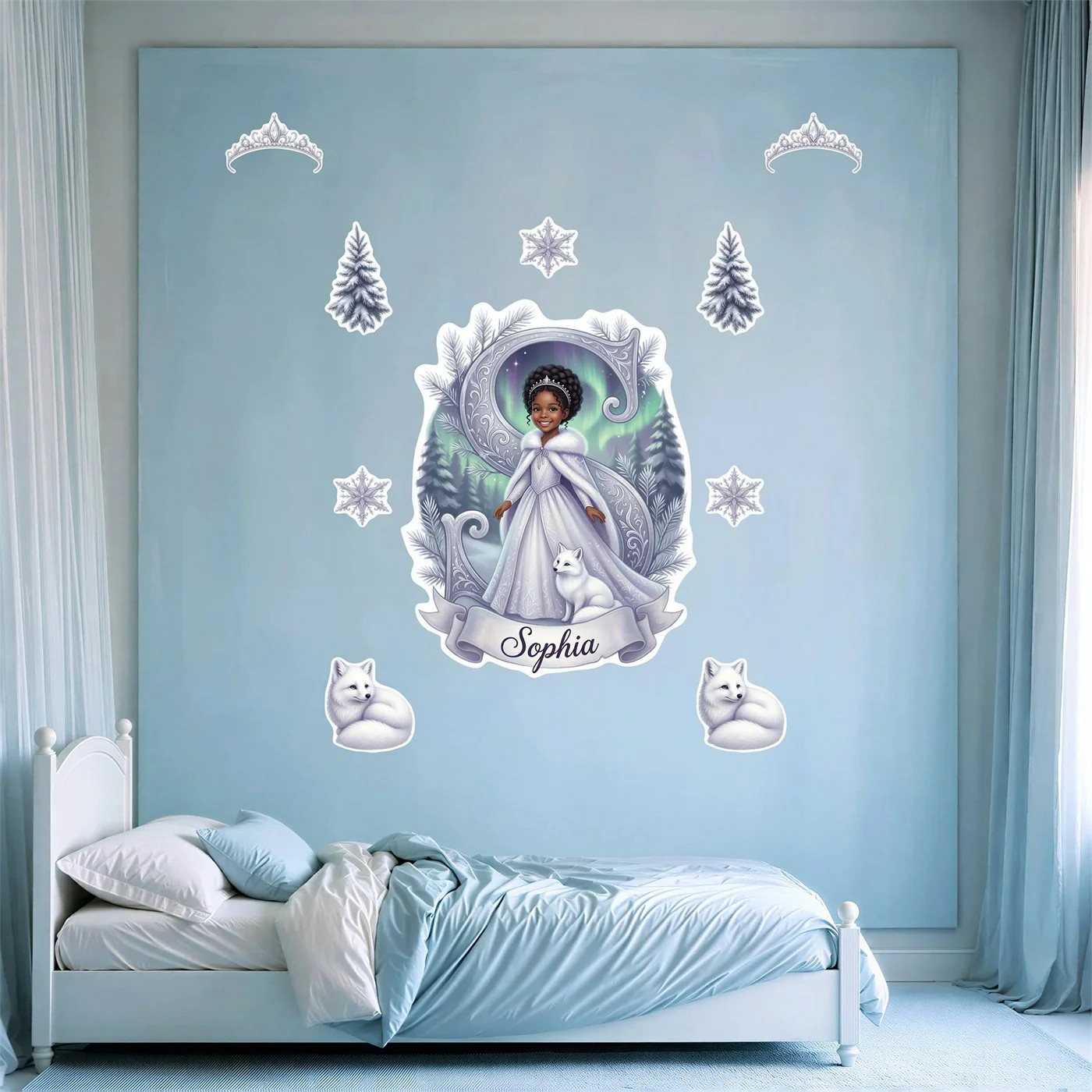 Personalized Fairy Wall Decal Set Custom Girl Photo Name 10 Pc Butterfly Garden