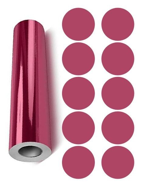 Dots Round Vinyl Color Coded Inventory Label Chrome Pink 1.5 Inch Stickers