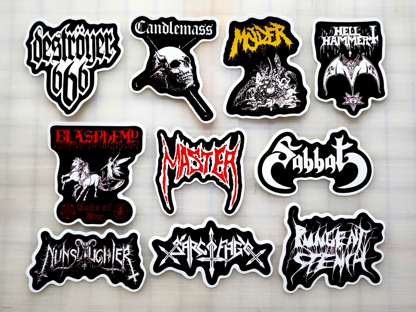 Death Metal Sticker Lot (10 Pack) SET 4 black extreme punk grindcore crust cvlt