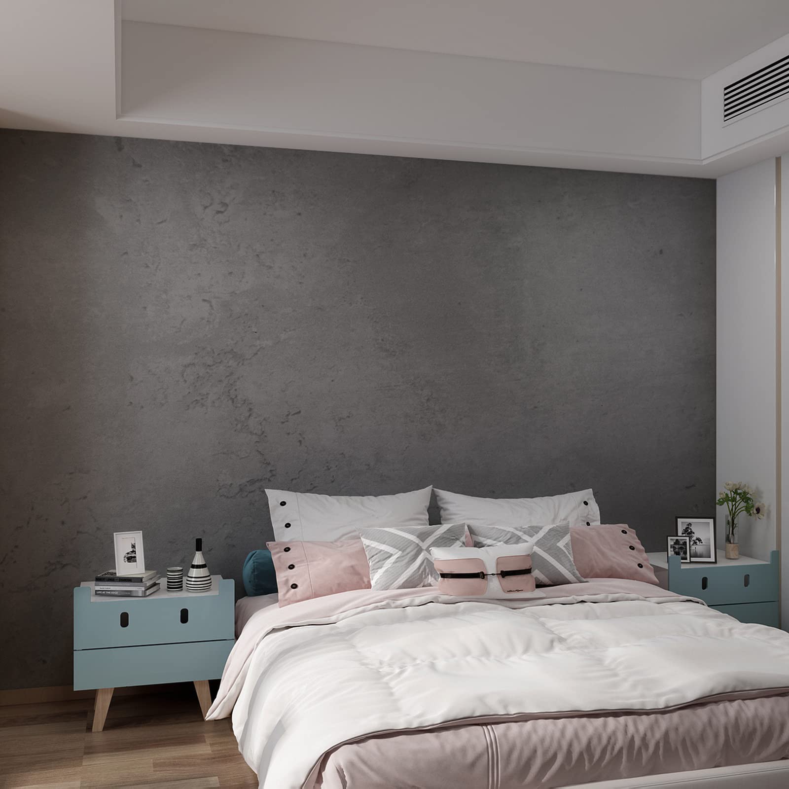 3yecao 31"×591" Darker Grey Black Wide Concrete 31" x 591", Dark Gray