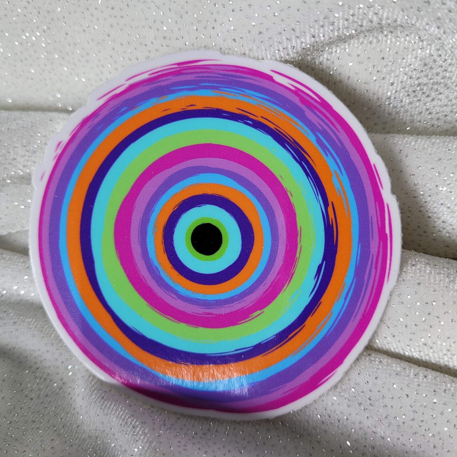STKR082 PAINTED Layered CIRCLE Magenta Pink Lavender Purple Aqua Orange Teal Lim