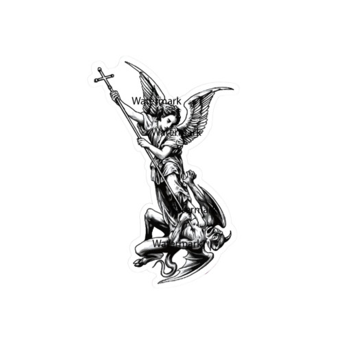 Angel Killing Demon St. Michael Sticker