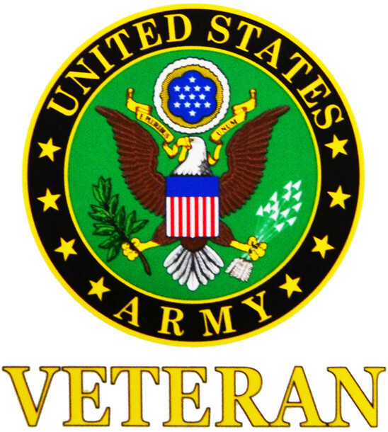 3"X4" VINYL PRESS AND STICK WEATHER RESISTANT US ARMY VETERAN DECAL