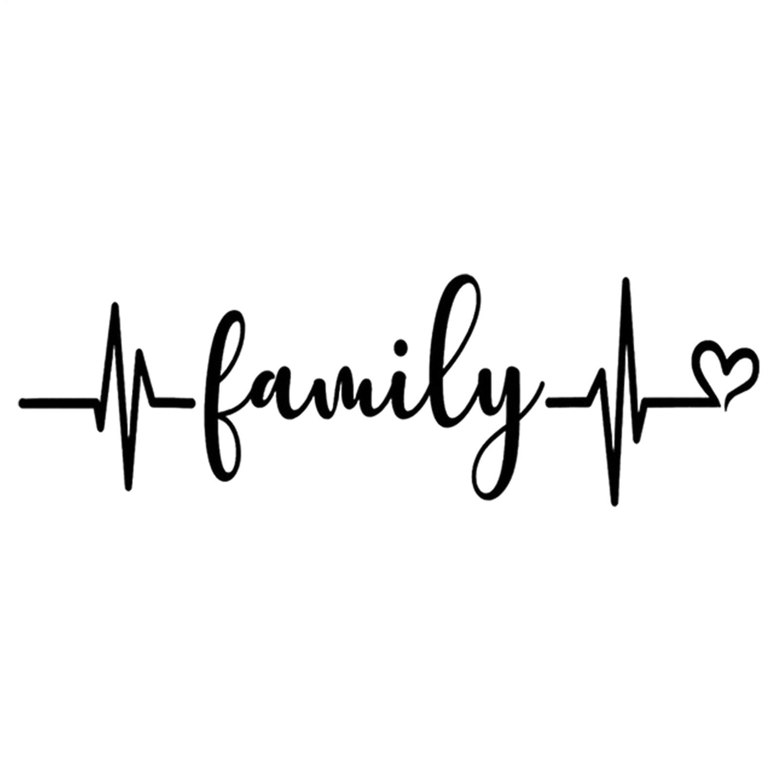 Stick Family Car Decals Heartbeat Die Cut Car Window Vinyl Decal Exquisite Decor