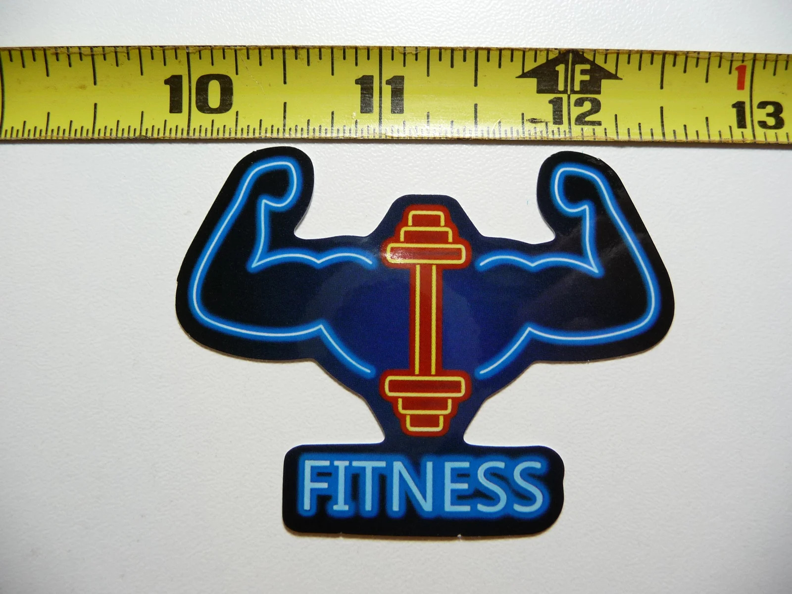 FITNESS DUMB BELL MUSCLES SMALL STICKER DECAL NEON STYLE MOTIVATIONAL POSITIVE