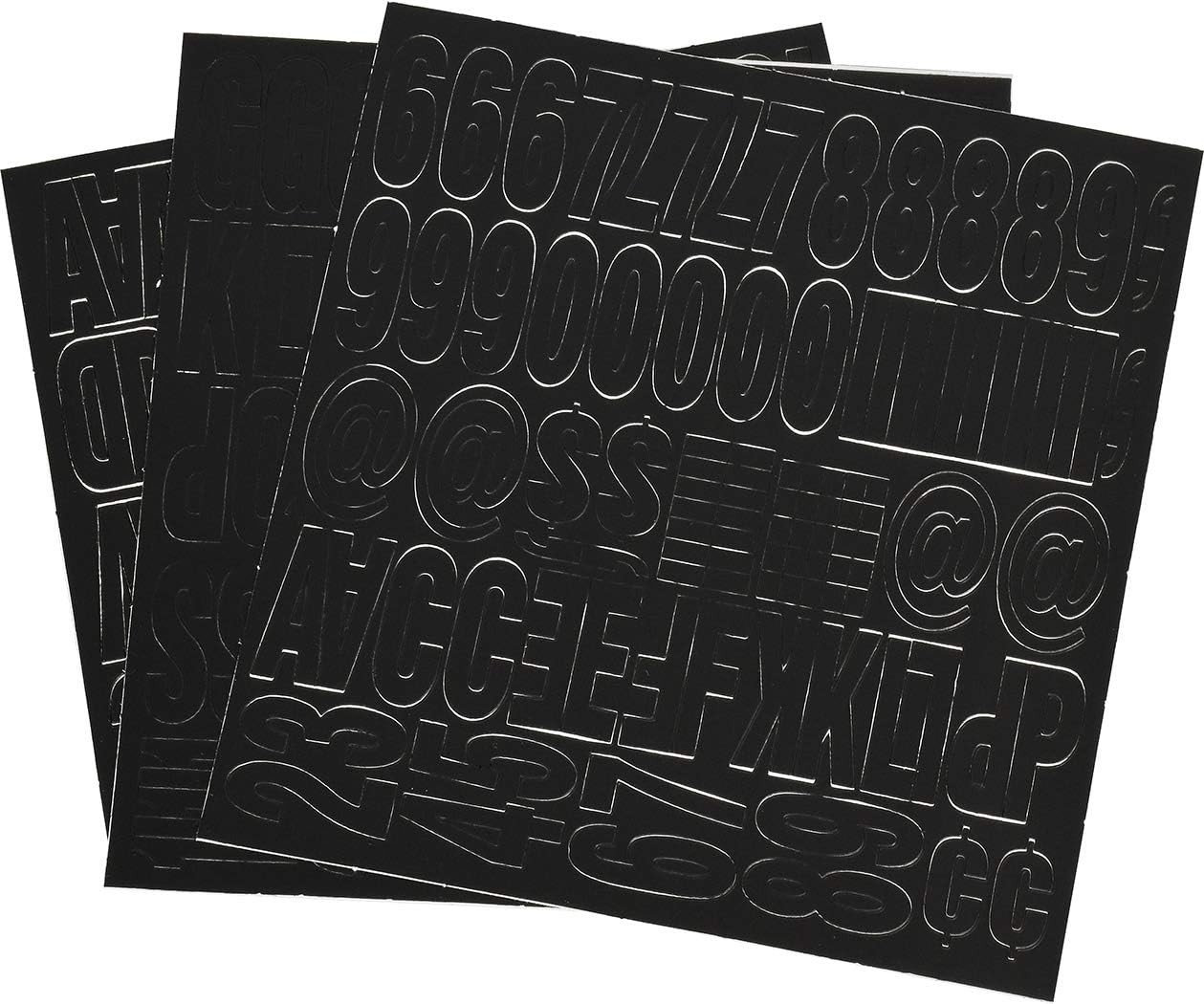 Alphabet and Number Sticker Kit 1 Inch Black Die Cut Sign Letters Set NEW