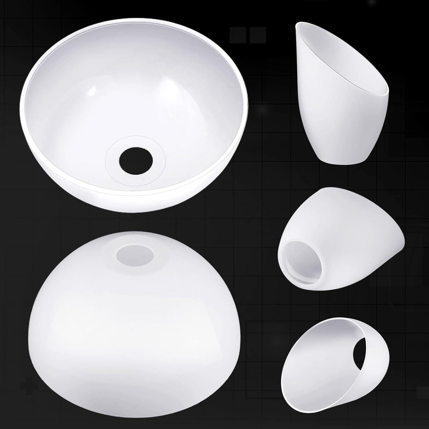 Replacement Lamp Shade 4 Pcs White Replacement Plastic Lampshade 2 Pack 1.65" Fi