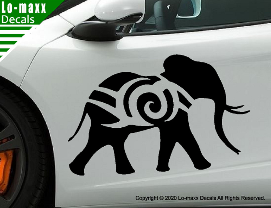 Elephant Tribal Original Cool Art Color & Size Options Die Cut Vinyl Decal