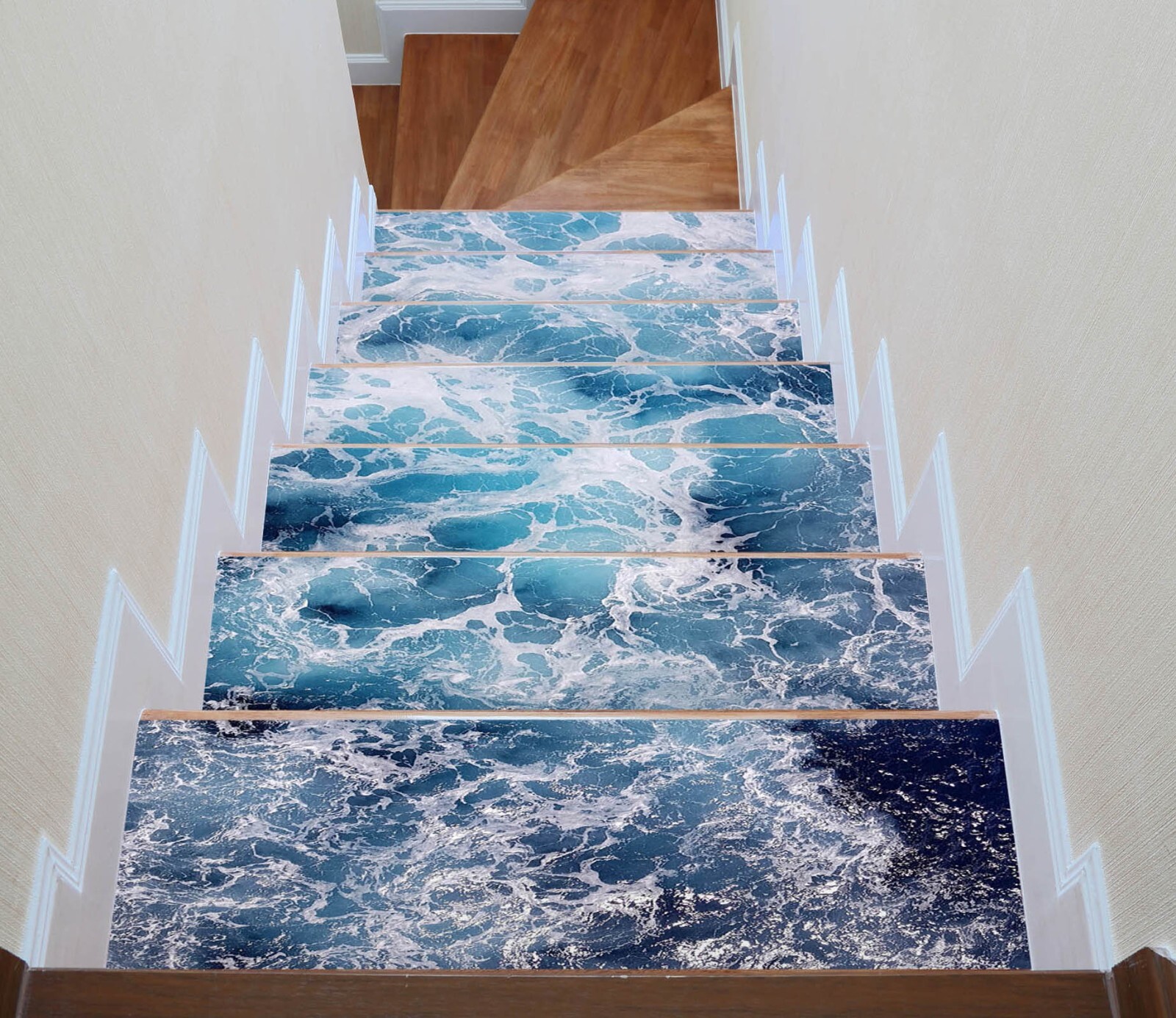 3D Sea Freedom W146 Stairs Risers Decoration Photo Mural Vinyl Wallpaper Vera