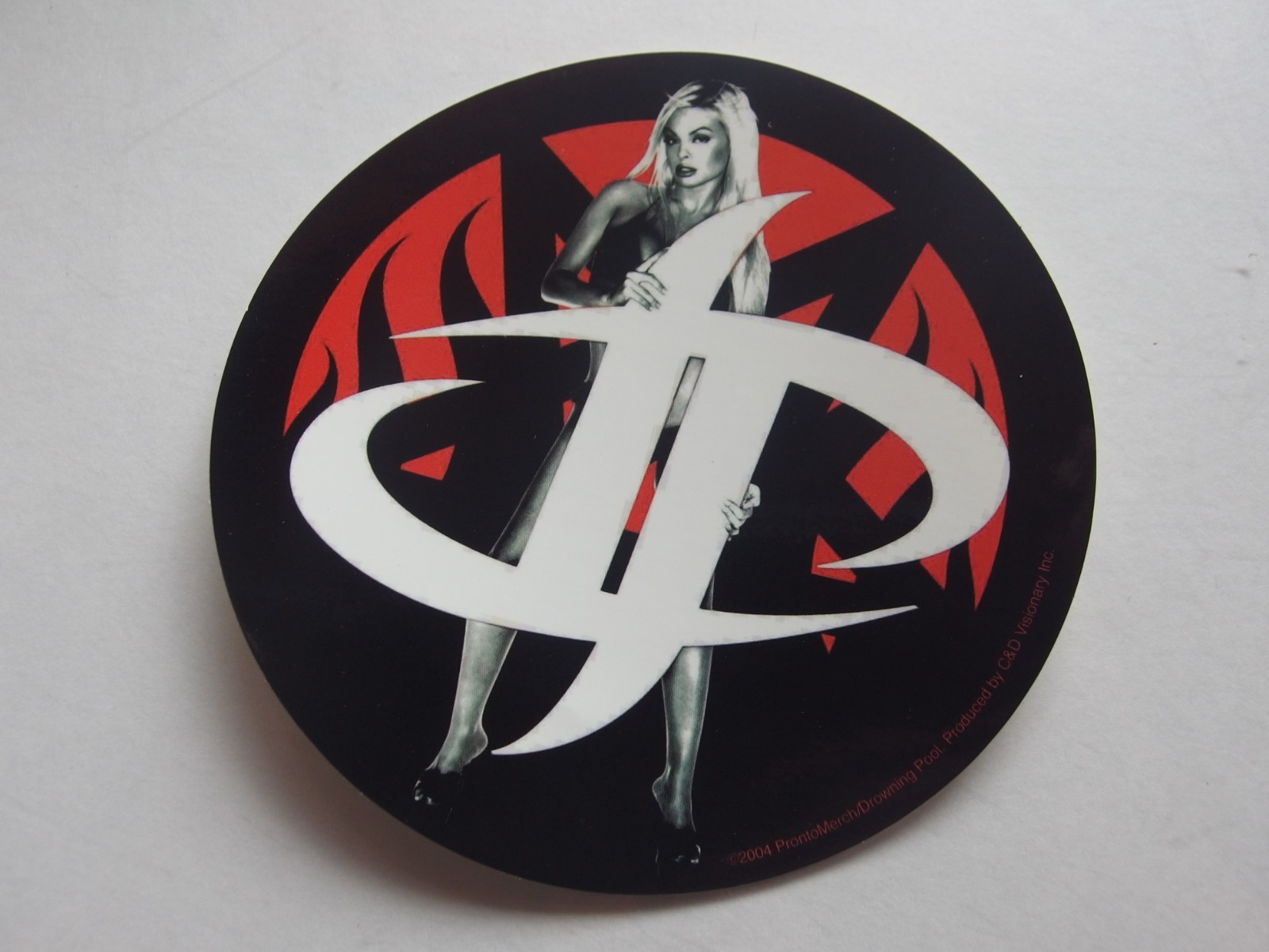 Drowning Pool Girl Logo Sticker C&D 2004 Licensed 4.75" Rare Rock Band Decal