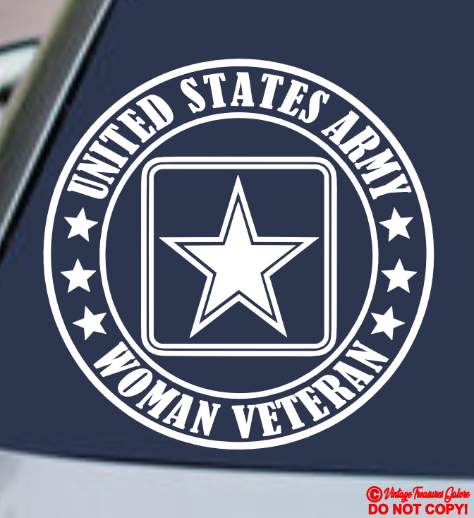 UNITED STATES ARMY WOMAN VETERAN Vinyl Decal Sticker Car Window Bumper Military