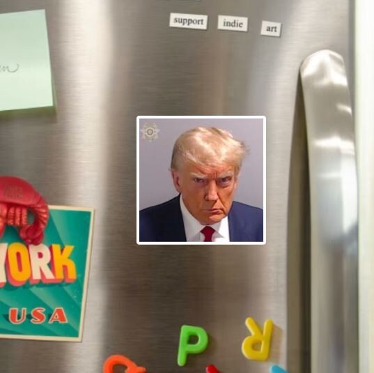 Donald Trump Mug Shot Die Cut Glossy Vinyl Sticker