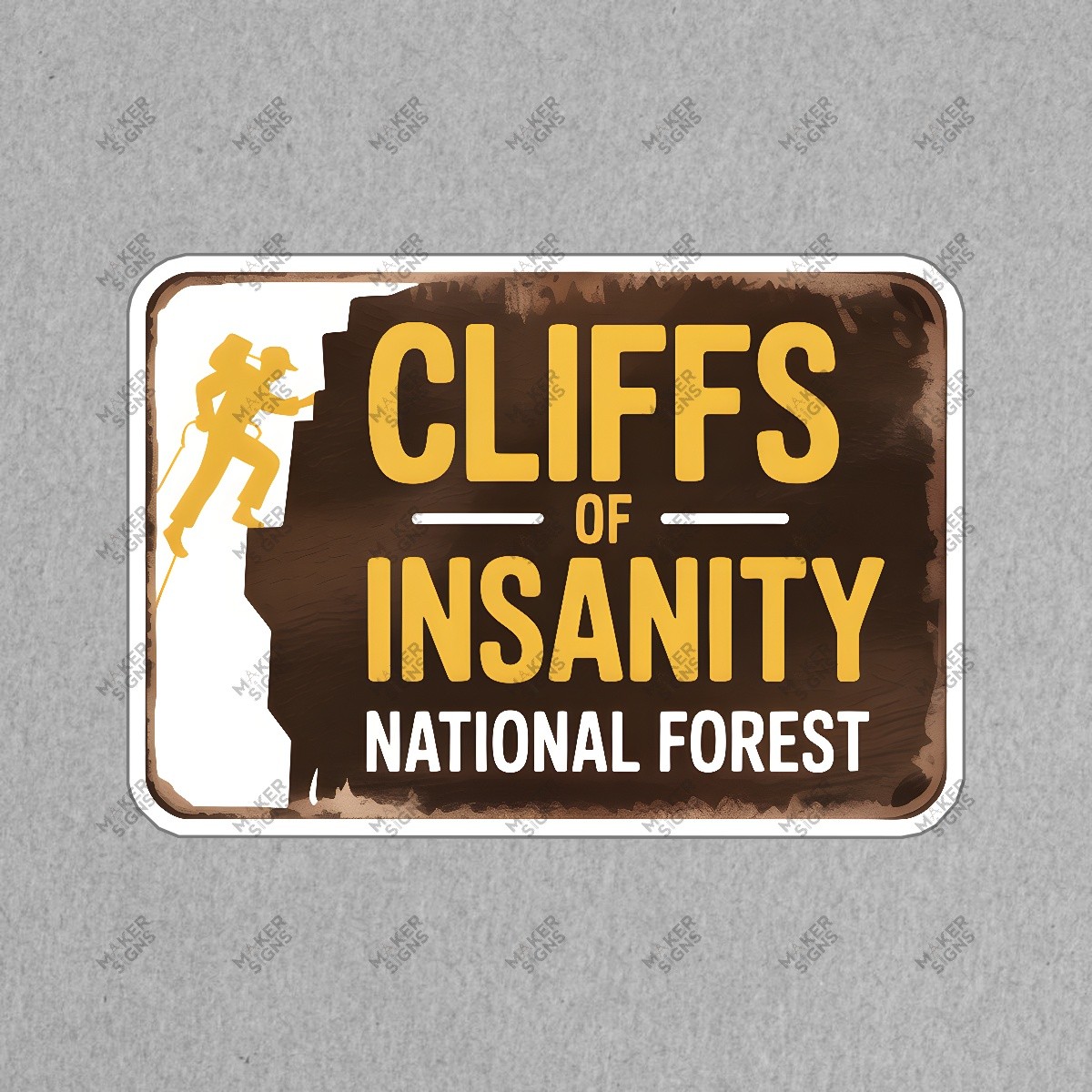 Cliffs Of Insanity National Forest Sign Rustic Decor for Adventure #7522