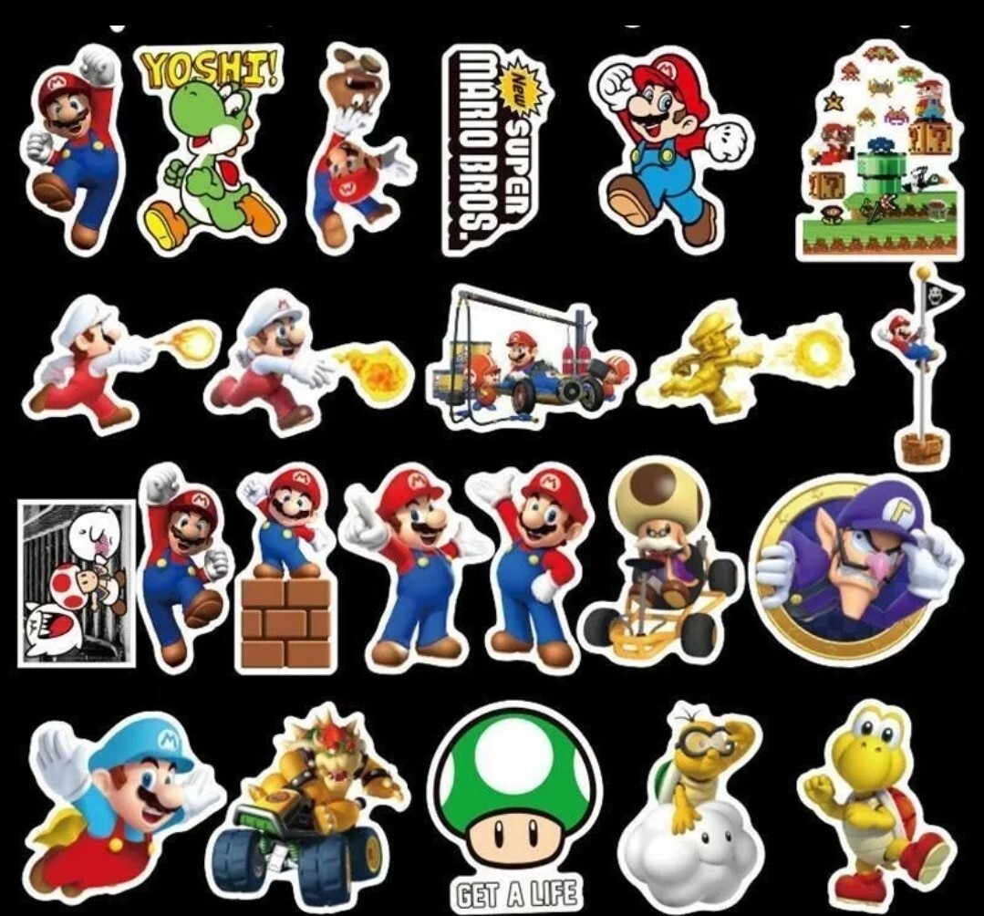 10pc Super Mario Sticker Lot Collectible Video Game Stickers