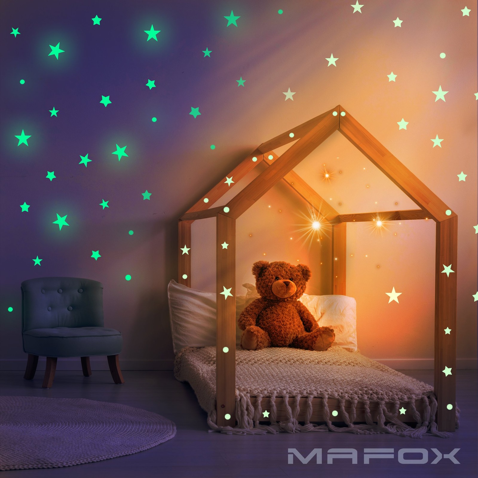 Glow in The Dark Stars for Ceiling or Wall youth large / 11-13, 204