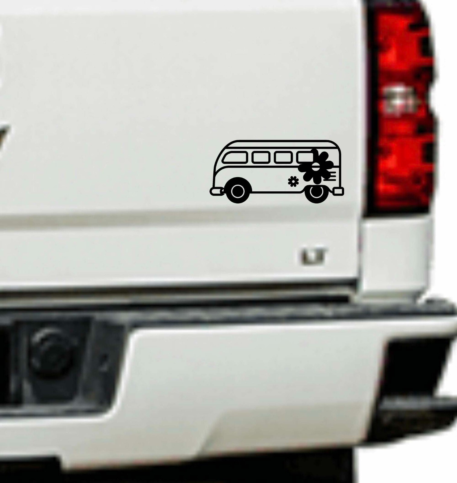 Hippie Bus Decal vinyl flower power retro 70s bumper sticker choice colors size